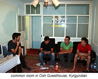 common room at Osh Guesthouse in Kyrgyzstan