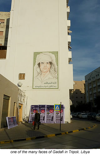 gadafi murals are everywhere in Tripoli, Libya