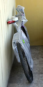 bubble wrapped bike